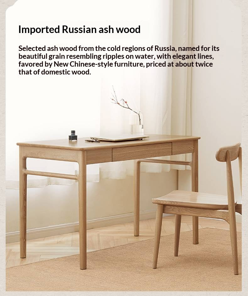 Ash Solid Wood Minimalist Modern Computer Desk