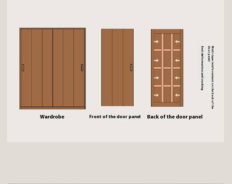 Black Walnut Solid Wood Sliding Door Wardrobe.
