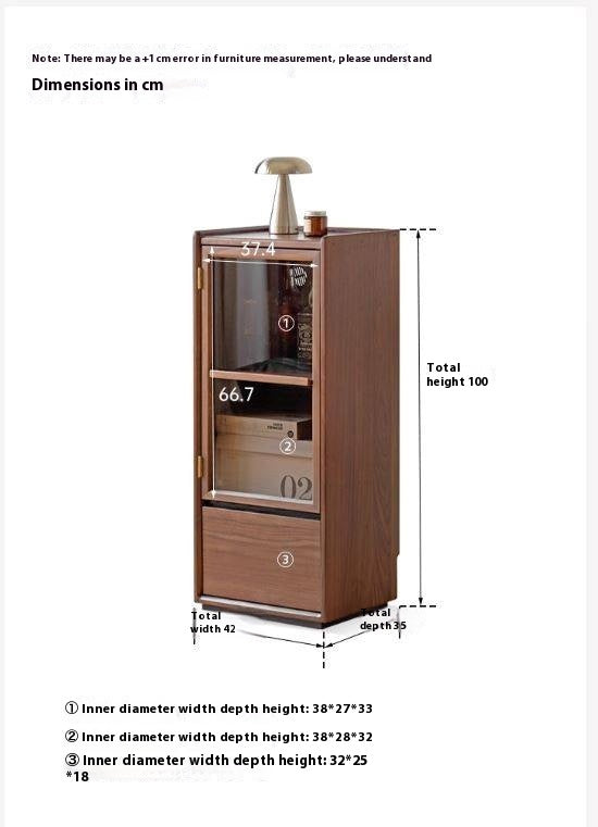 Sandalwood, Black Walnut Solid Wood Floor Storage Cabinet.