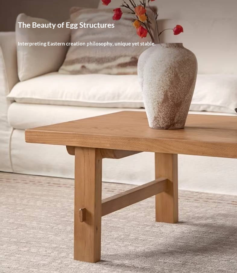Elm Solid Wood Strange Silence Wind Style Coffee Table