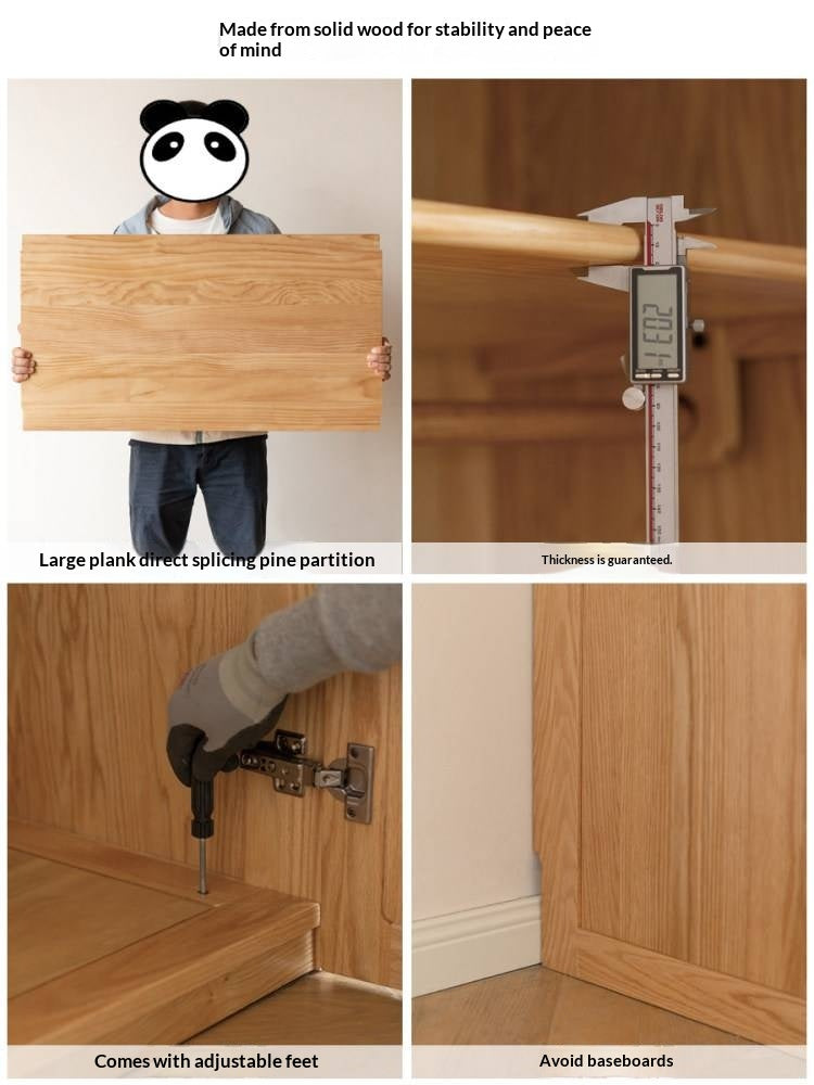 Oak Solid Wood Wardrobe French Retro Style