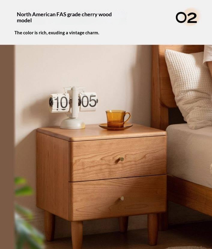 Black Walnut Solid Wood Italian Light Luxury Style Nightstand