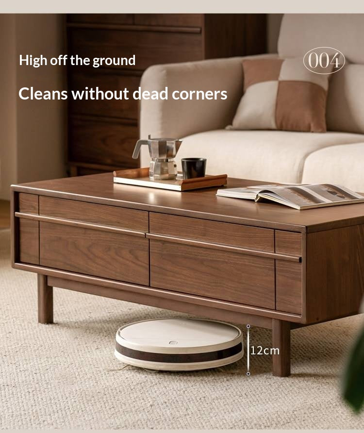Black Walnut Solid Wood Modern Casual Coffee Table