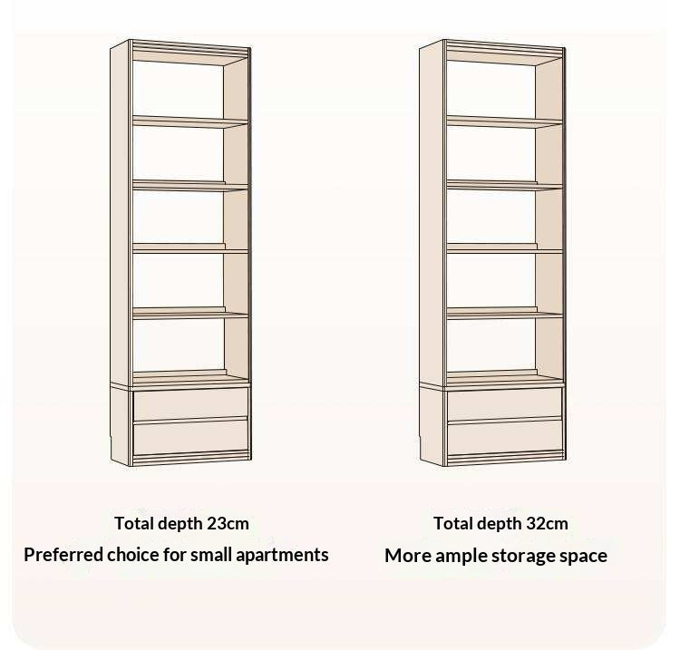 Solid Rubberwood Bookshelf Wall-To-Ceiling Shelf White Cream Style