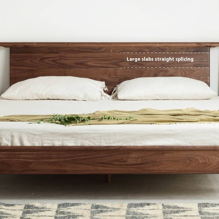 North American black walnut solid wood light luxury bed