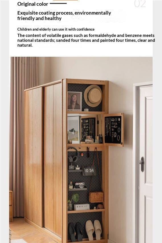 Oak, Cherry Solid Wood Corner Wardrobe