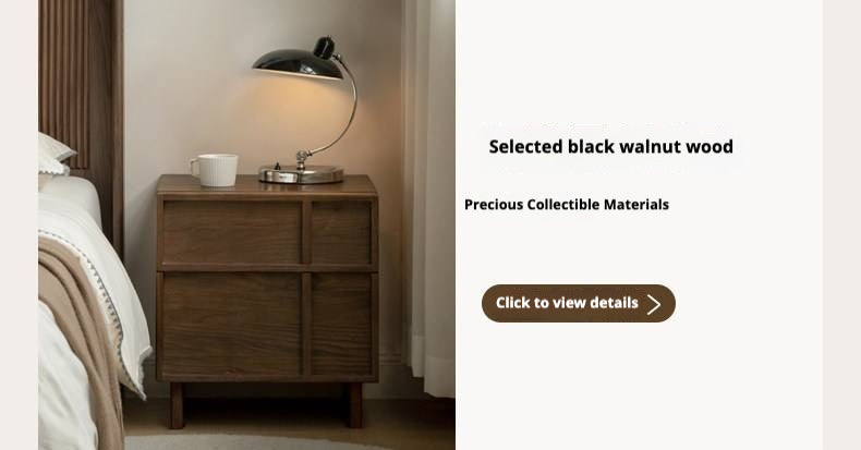 Ash Solid Wood Wabi-Sabi Style Nightstand.