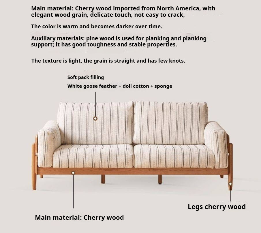Cherry Solid Wood Sofa Living Room Antique