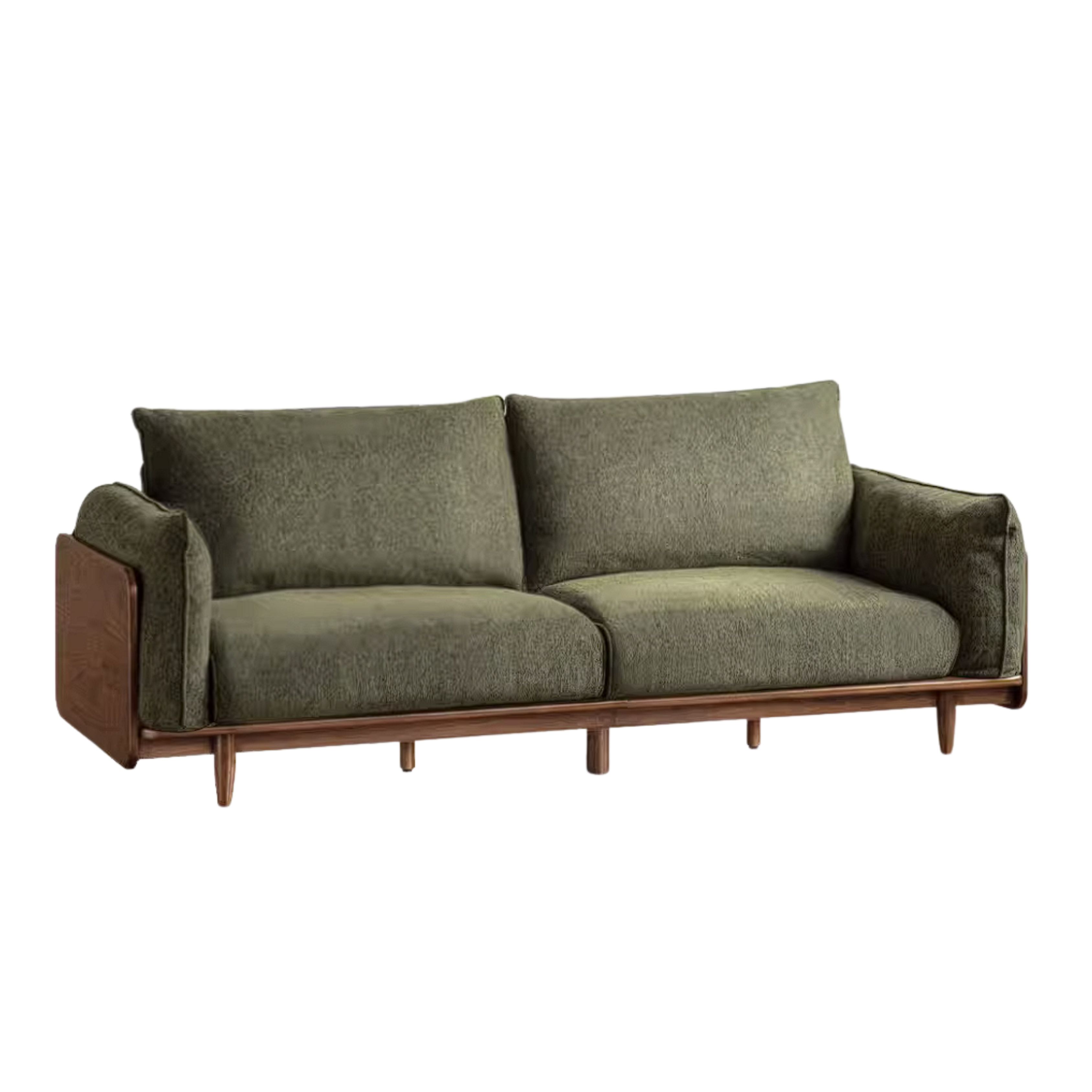 Black Walnut, Oak Solid Wood Sofa with Italian Light Luxury Design