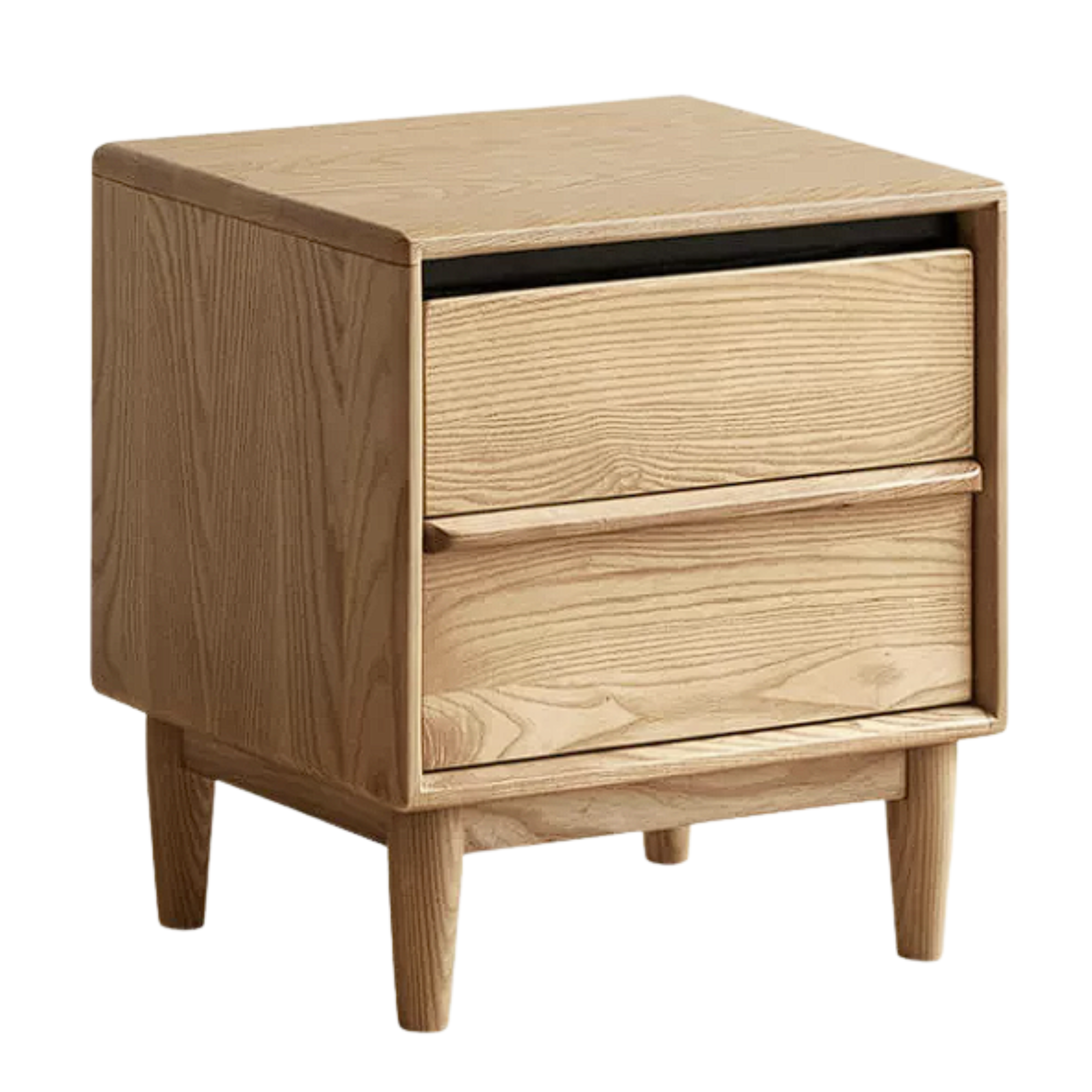 Ash, Black Walnut, Golden Sandalwood Solid Wood Log Style Nightstand