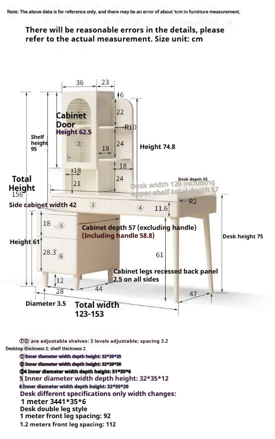 Rubberwood Solid Wood Retractable Desk and Bookshelf