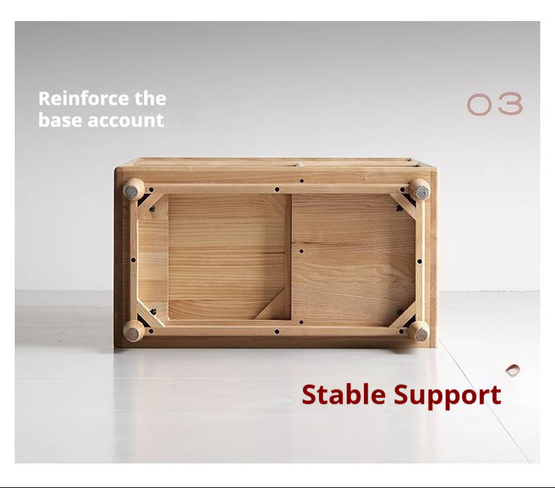 Ash Solid Wood Modern Minimalist Side Cabinet with Light.