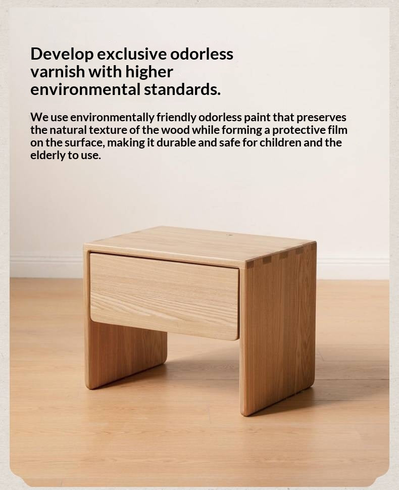 Ash Solid Wood Smart Modern Nightstand