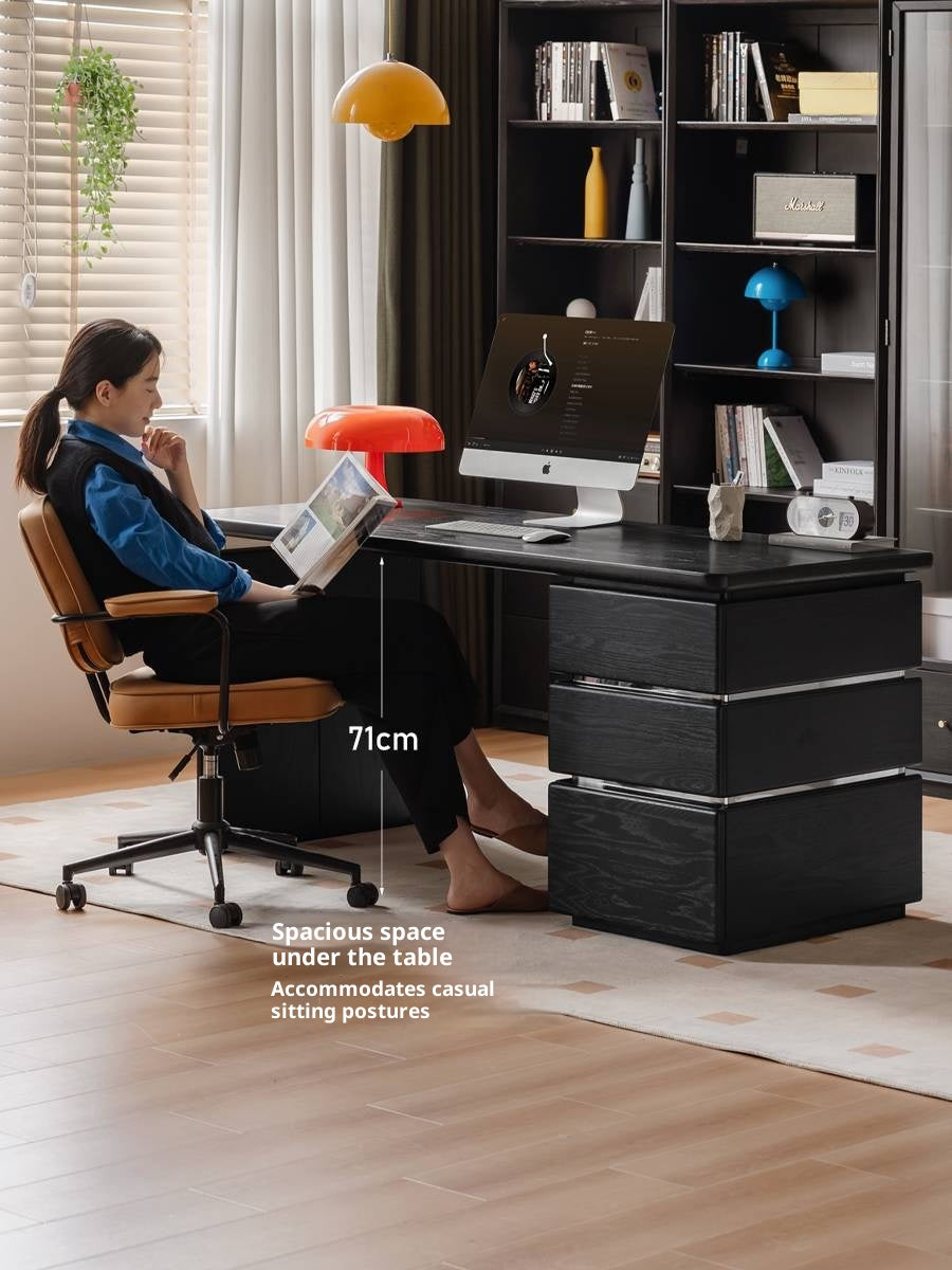 Oak Solid Wood Bauhaus Style Computer Desk