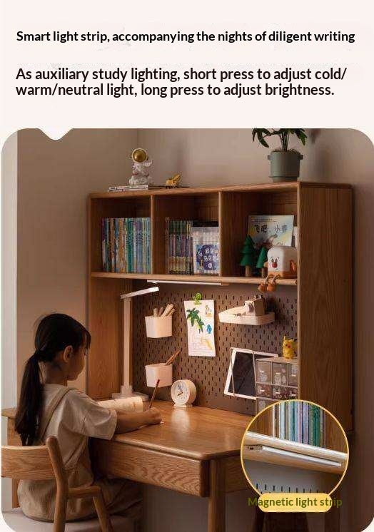 Oak Solid Wood Minimalist Kids Study Desk