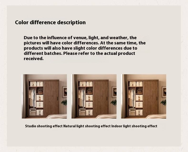 Golden Sandalwood Solid Wood Wardrobe
