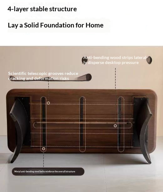 Solid Longan Hardwood Dining Table Italian Light Luxury