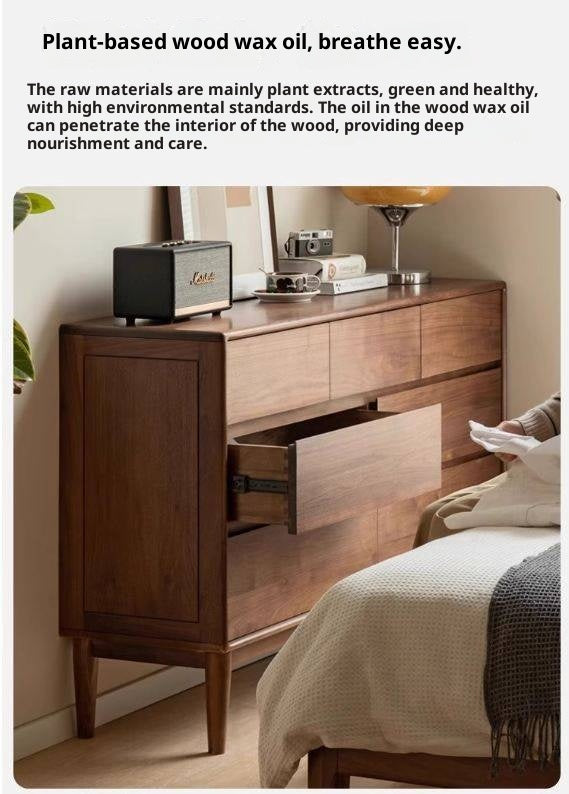 Black Walnut, Ash Solid Wood Chest of Drawers