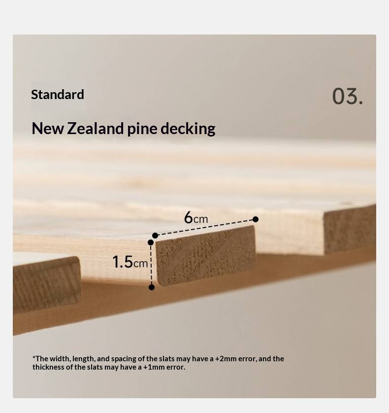 Poplar Solid Wood Box Bed — Upholstered Floating Bed with Bauhaus Style