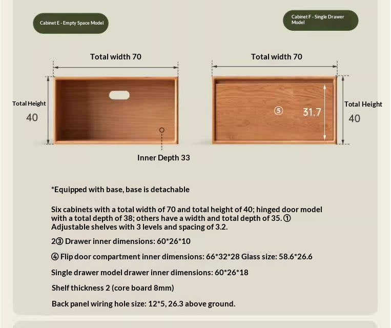 Cherry Solid Wood Free Combination Bookcase
