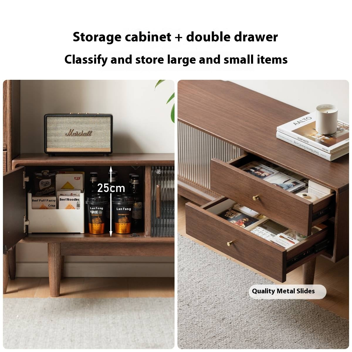 Sandalwood Solid Wood Modern TV Stand