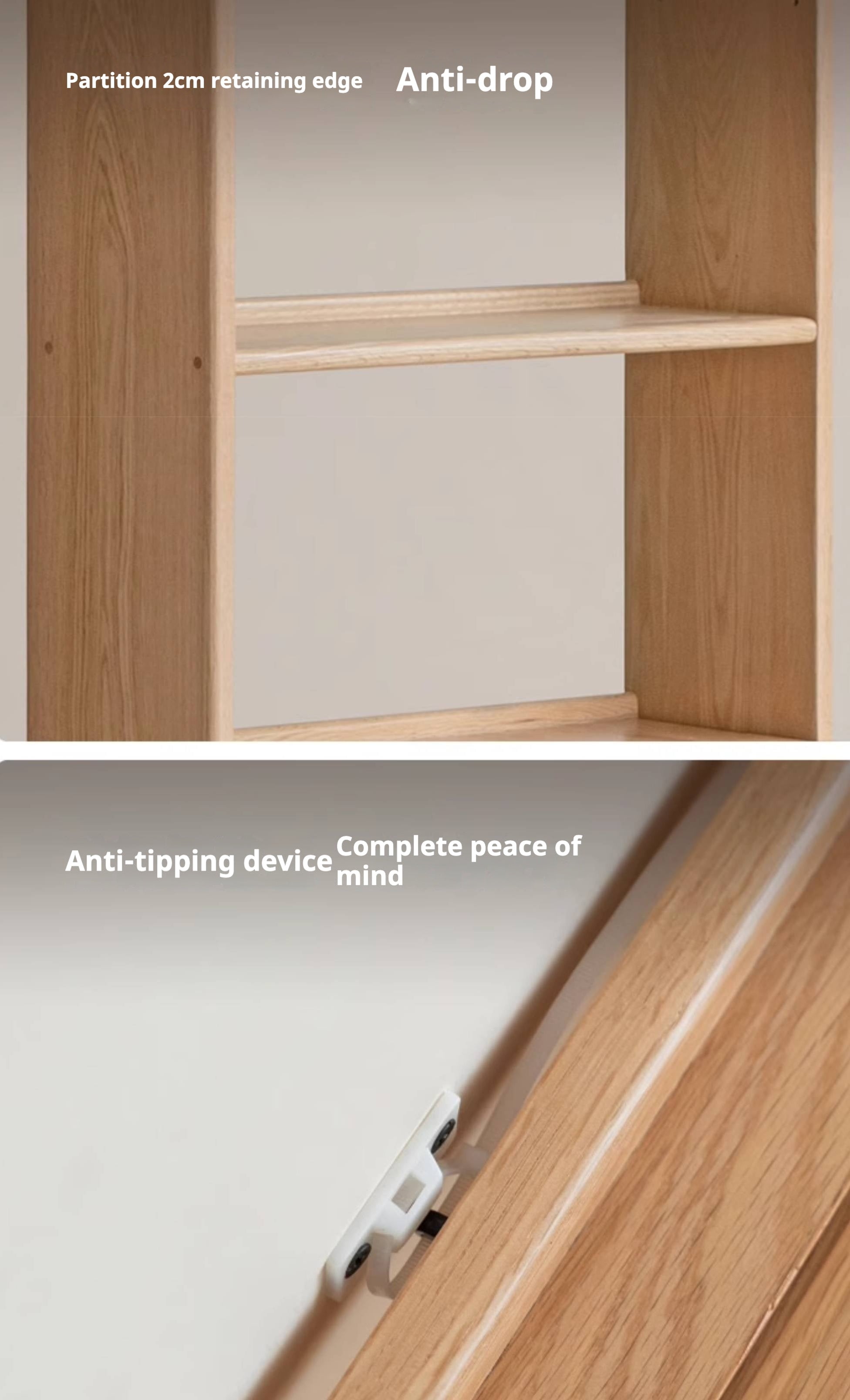 Oak Solid Wood Desk and Bookshelf Integrated Office Desk