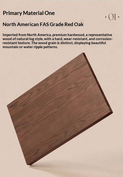 Oak Solid Wood Telescopic Desk with Integrated Bookshelf