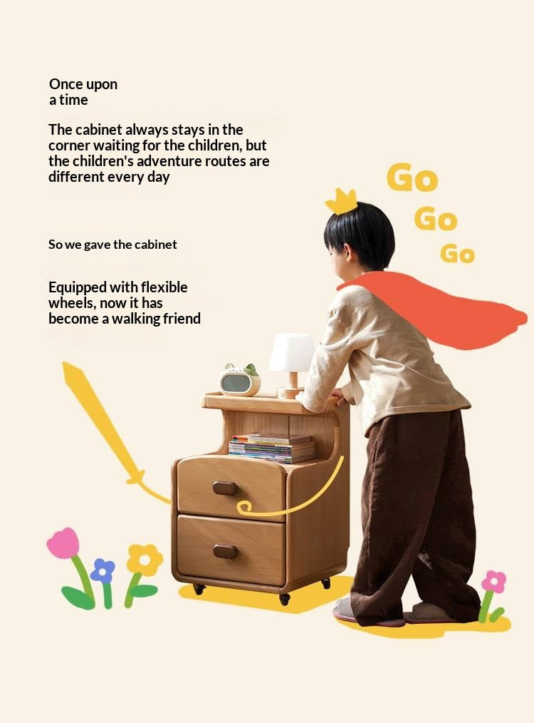 Beech Solid Wood Children's Nightstand Modern Minimalist