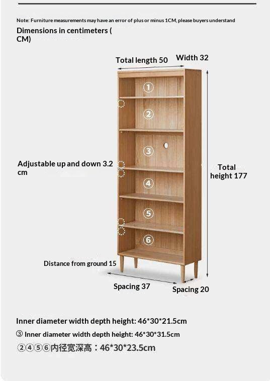 Beech Solid Wood Bookshelves Storage Shelf