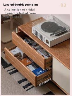 Cherry Solid Wood Antique Colored Floor TV Stand
