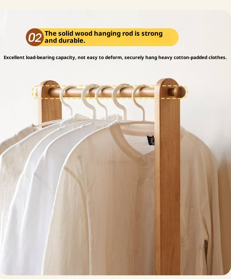 Solid Rubberwood Multifunctional Clothes Rack