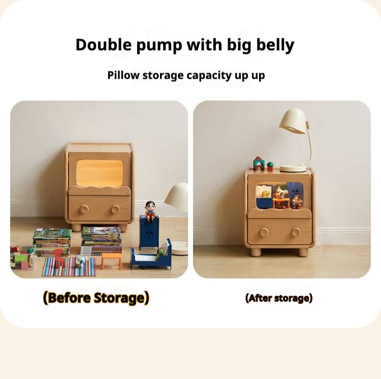 Beech, Poplar Solid Wood Children's Nightstand.