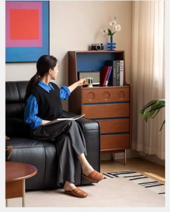 Poplar Solid Wood Middle-Age Edge Cabinet Storage.