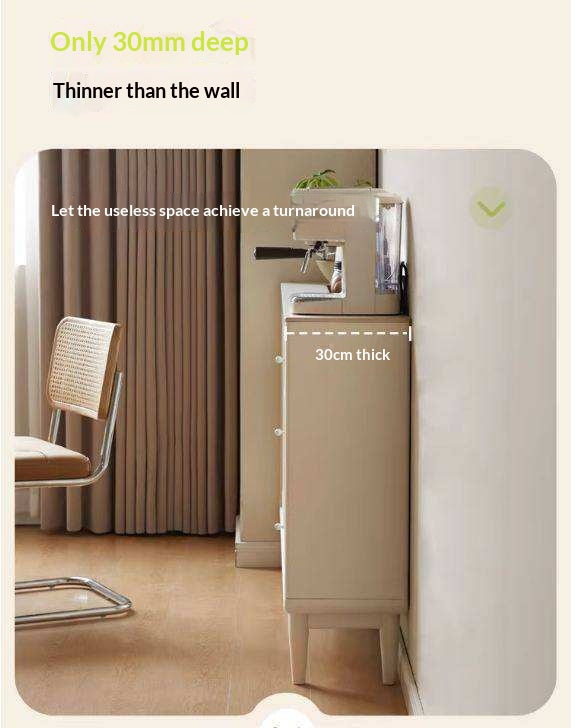 Solid RubberWood Rock Board Ultra-thin Wall Sideboard