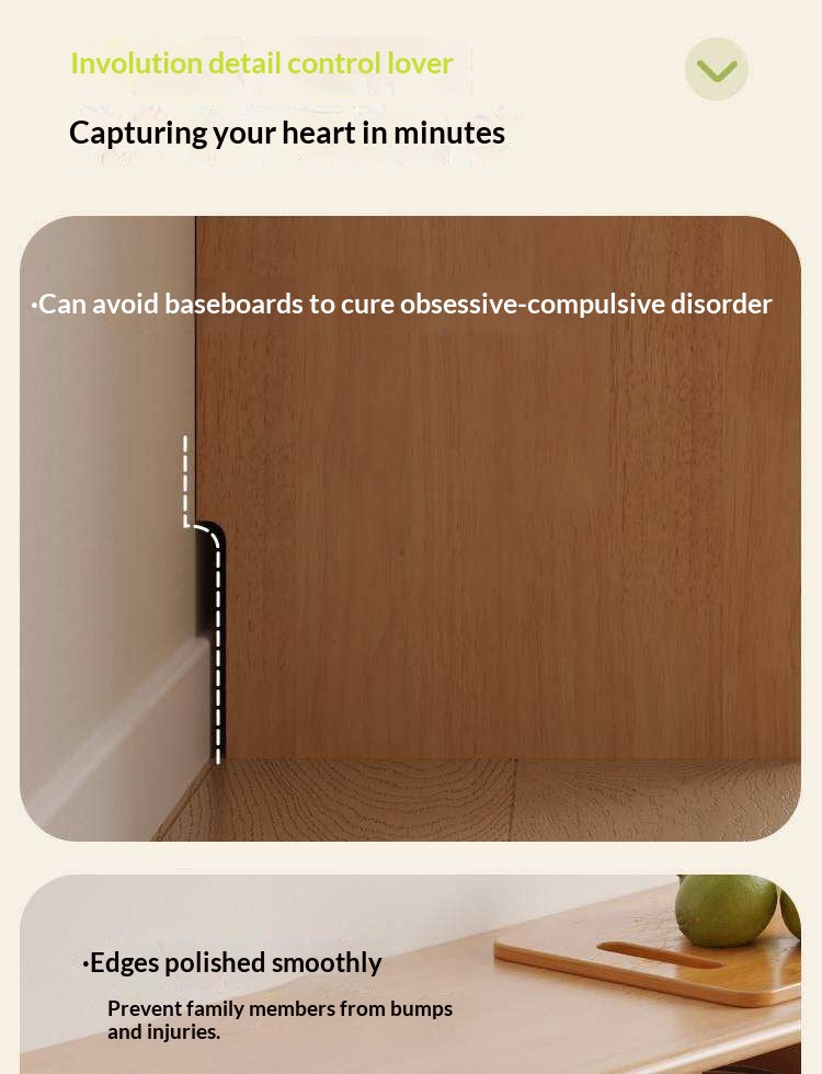 Solid Rubberwood Cream Style Modular Bookcase Cabinet