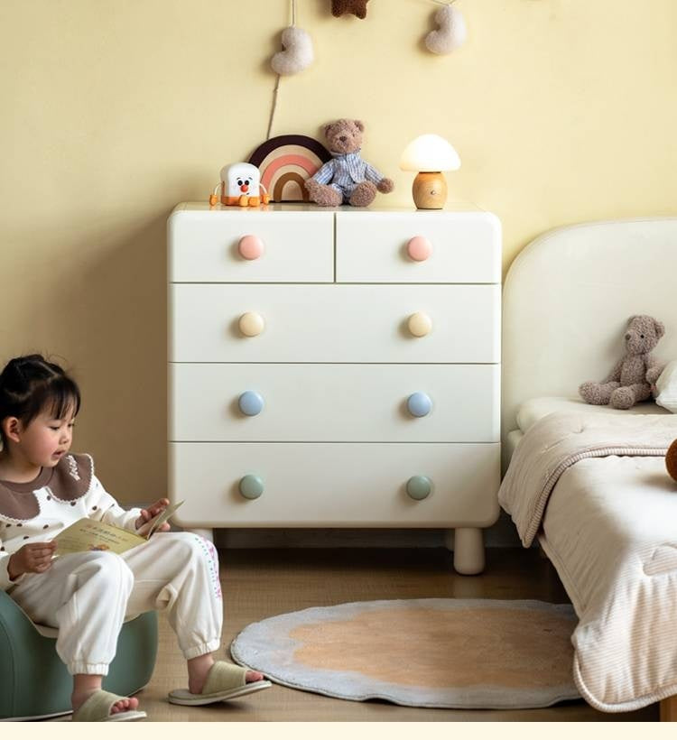 Rubber Solid Wood Children's Storage Cabinet.