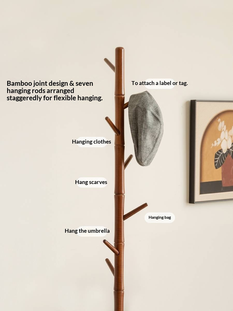 Solid Rubberwood Vintage Style Standing Clothes Hanger