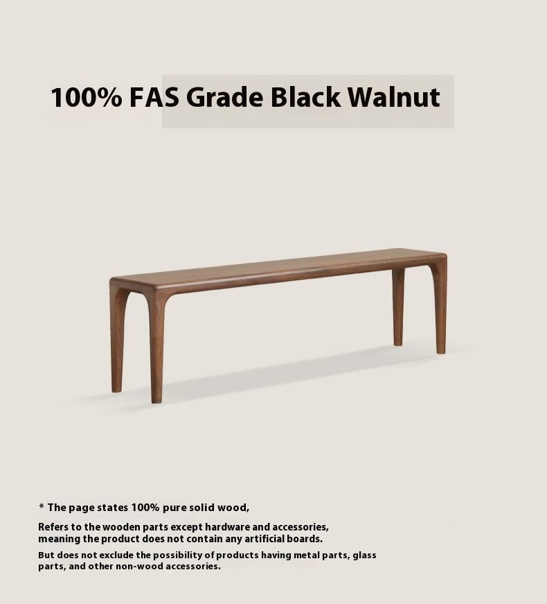 Black Walnut Solid Wood Light Luxury Style Bench.