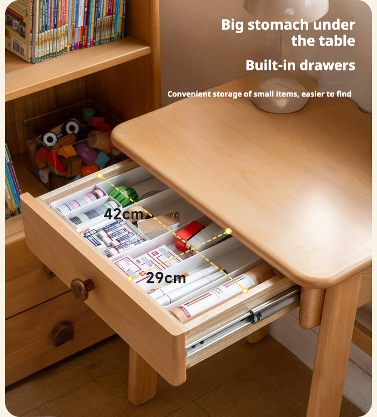 Beech Solid Wood Children's Study Writing Desk.