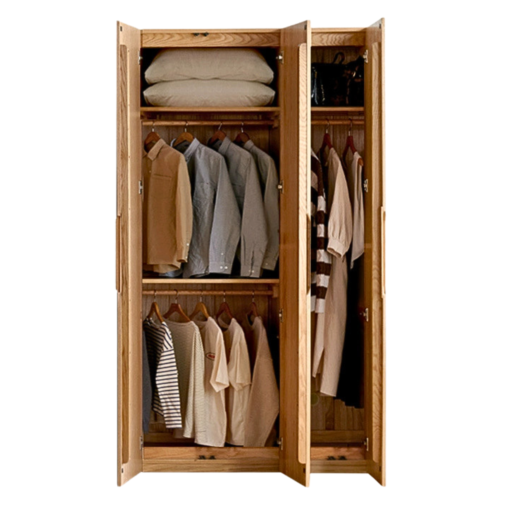 Oak Solid Wood Nordic Wardrobe.