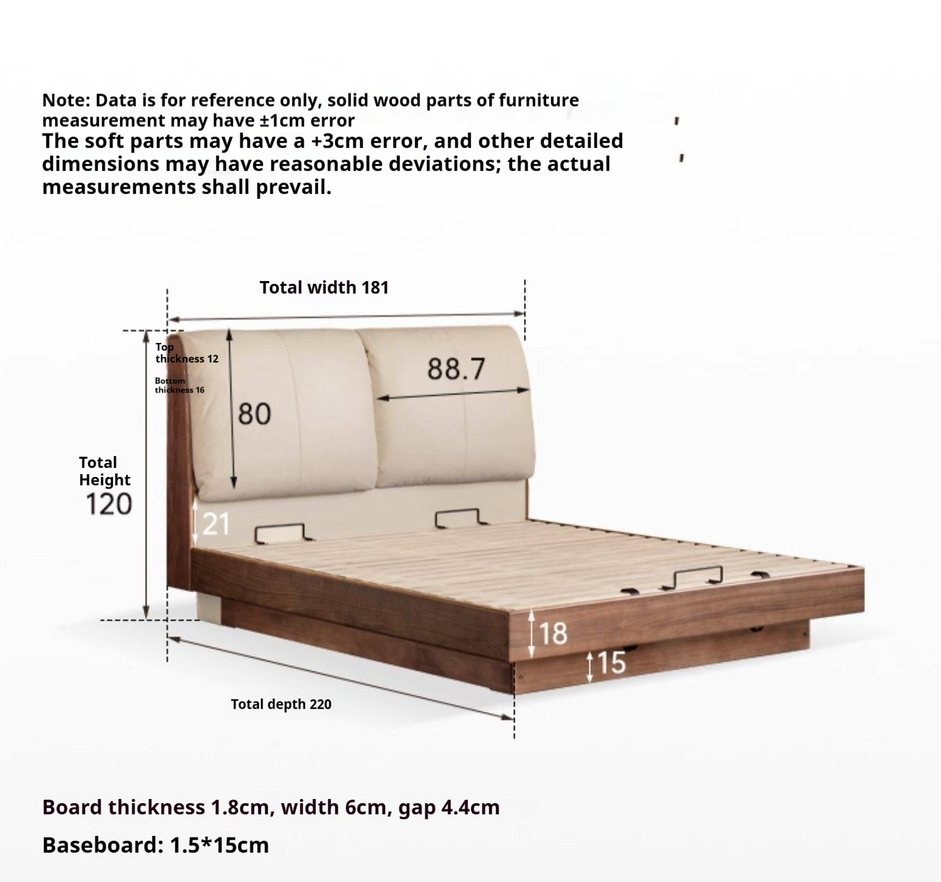 Black Walnut Solid Wood Italian Luxury Leather Bed