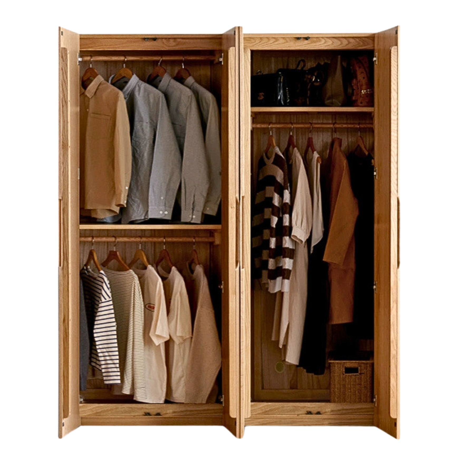Oak Solid Wood Nordic Wardrobe.