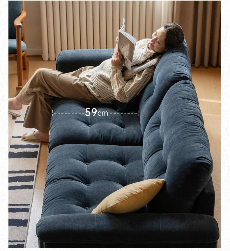 Fabric Chenille High Back Sofa Retro.