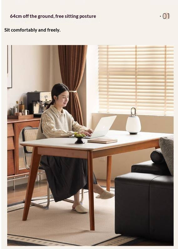 Tulipwood Solid Wood Retro Style Dining Table