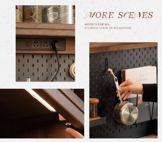 Black Walnut Solid Wood Ancient Style Buffet Cabinet