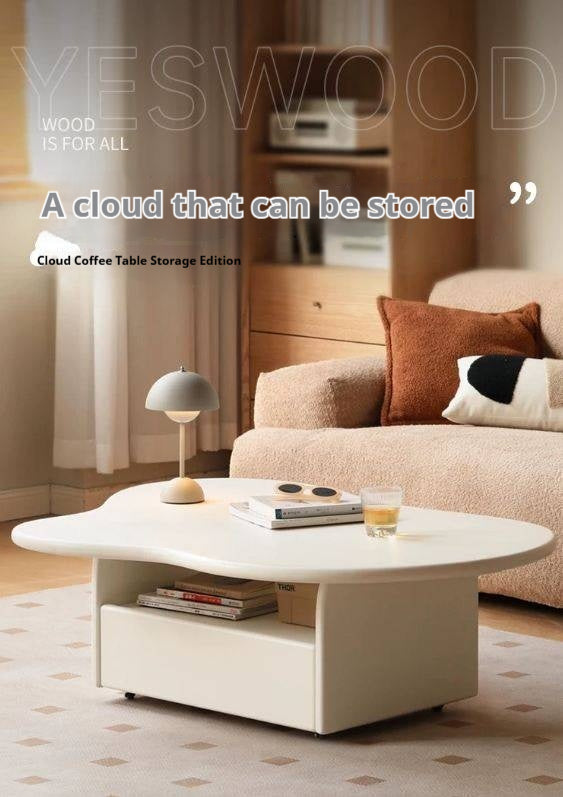 Solid RubberWood Cloud Cream Style Coffee Table