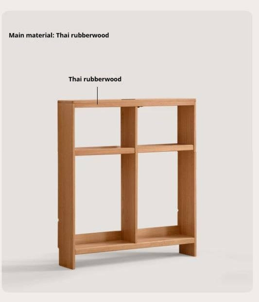 Solid RubberWood Sofa Back Console Table with Open Storage Shelves