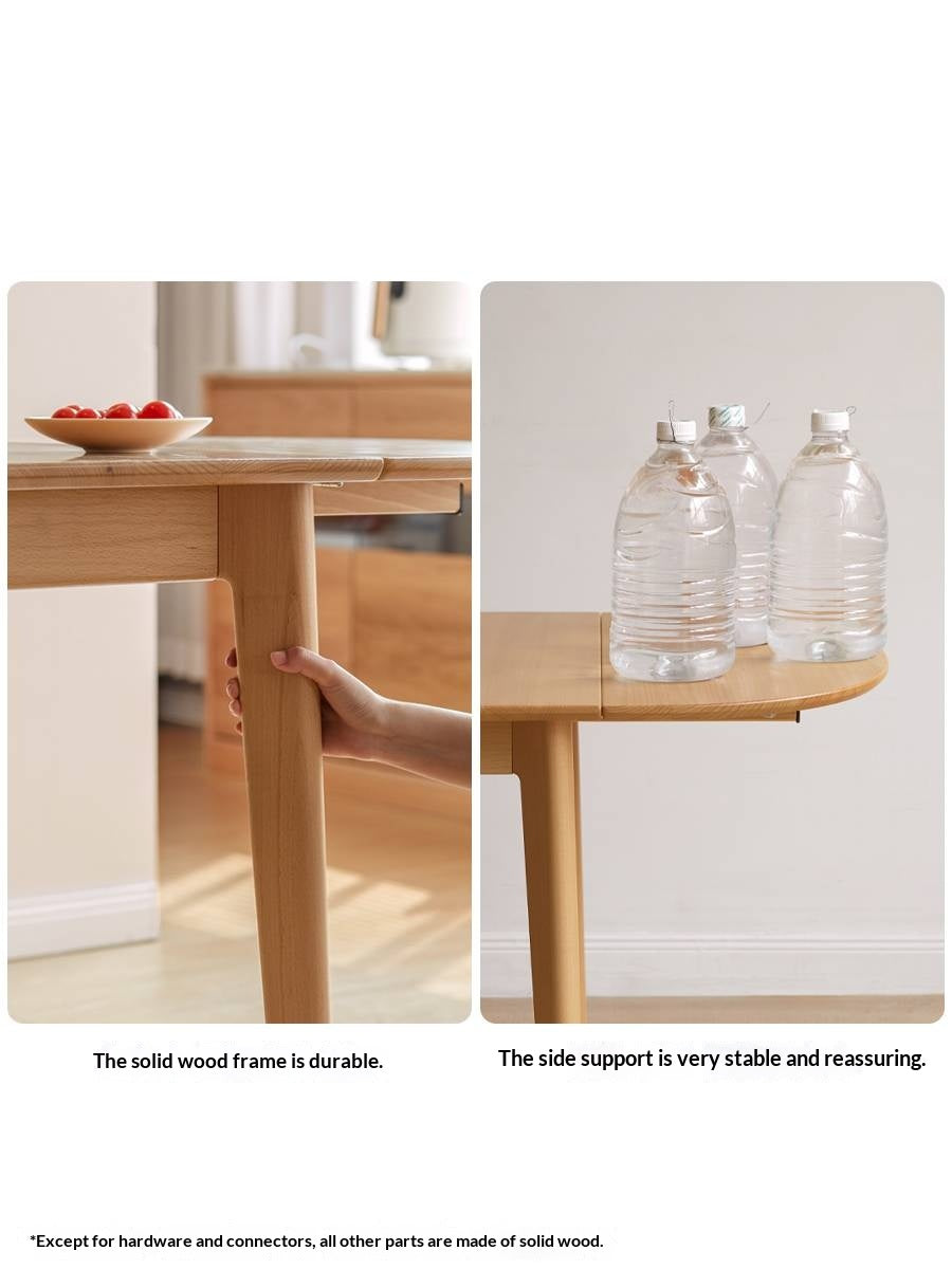 Beech Solid Wood Folding Dining Table