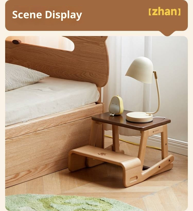 Beech Solid Wood Children's Multi-function Step Ladder Chair.
