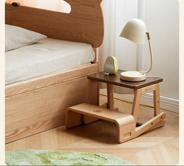 Beech Solid Wood Kids Multi-function Step Ladder Chair.